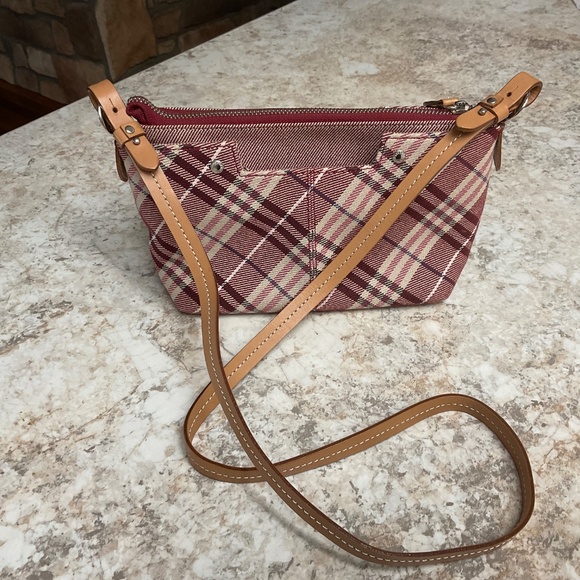 Authentic BURBERRY Nova Check Blue Label Shoulder Bag Canvas Red Silver - Picture 16 of 16